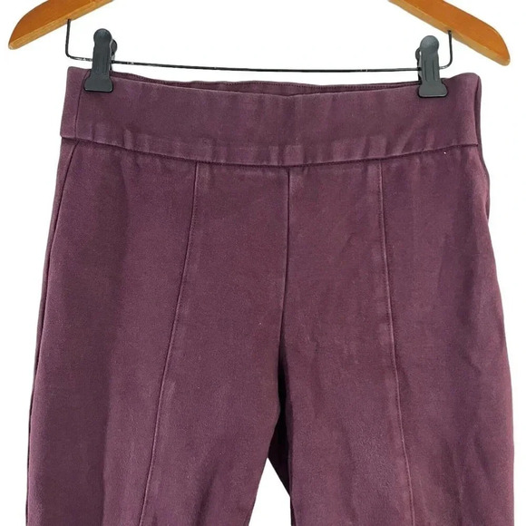 The Gap Maroon Size Zip Leggings Mid Rise Size Medium Cropped Cotton Blend - Picture 2 of 11